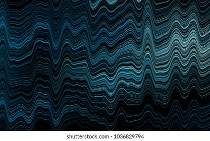 Dark BLUE vector pattern with bent ribbons. Shining illustration, which consist of blurred lines, circles. A new texture for your  ad, booklets, leaflets.