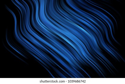 Dark BLUE vector pattern with bent lines. Colorful illustration in abstract marble style with gradient. A completely new marble design for your business.