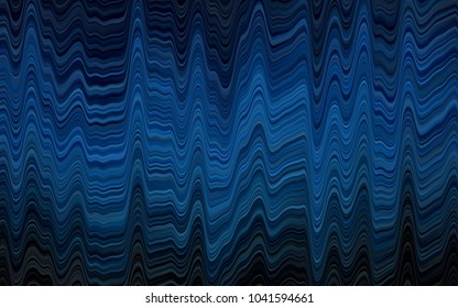 Dark BLUE vector pattern with bent lines. Modern gradient abstract illustration with bandy lines. A new texture for your  ad, booklets, leaflets.