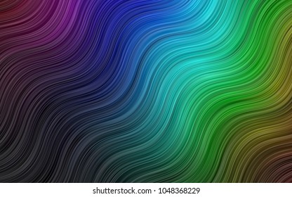 Dark BLUE vector pattern with bent ribbons. Modern gradient abstract illustration with bandy lines. A completely new marble design for your business.
