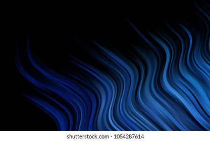 Dark BLUE vector pattern with bent ribbons. A completely new color illustration in marble style. New composition for your brand book.