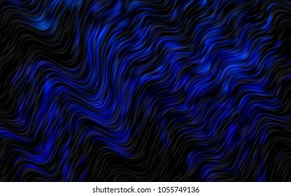 Dark BLUE vector pattern with bent ribbons. A completely new color illustration in marble style. The best blurred design for your business.
