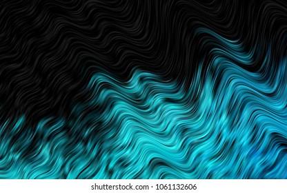 Dark BLUE vector pattern with bent ribbons. Shining illustration, which consist of blurred lines, circles. A completely new marble design for your business.