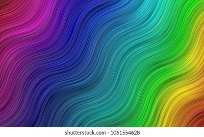 Dark BLUE vector pattern with bent lines. Glitter abstract illustration with wry lines. A completely new marble design for your business.