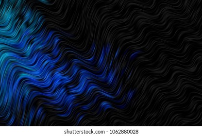 Dark BLUE vector pattern with bent ribbons. Colorful illustration in abstract marble style with gradient. A completely new marble design for your business.