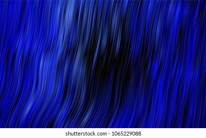 Dark BLUE vector pattern with bent ribbons. A vague circumflex abstract illustration with gradient. Brand-new design for your ads, poster, banner.
