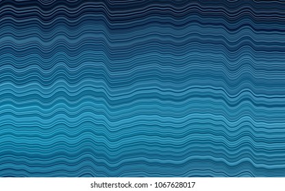 Dark BLUE vector pattern with bent ribbons. Colorful abstract illustration with gradient lines. Textured wave pattern for backgrounds.