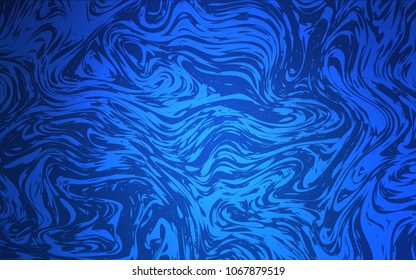 Dark BLUE vector pattern with bent lines. Blurred geometric sample with gradient bubbles.  The template for cell phone backgrounds.