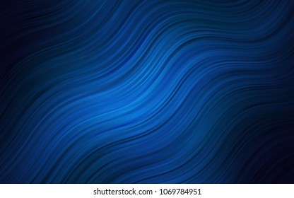 Dark BLUE vector pattern with bent lines. Colorful abstract illustration with gradient lines. Pattern for your business design.