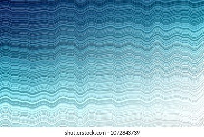 Dark BLUE vector pattern with bent lines. Blurred geometric sample with gradient bubbles.  Marble design for your web site.