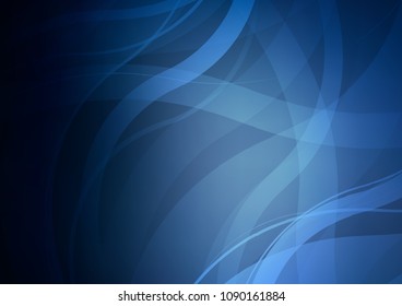 Dark BLUE vector pattern with bent lines. Shining crooked illustration in marble style. The best blurred design for your business.