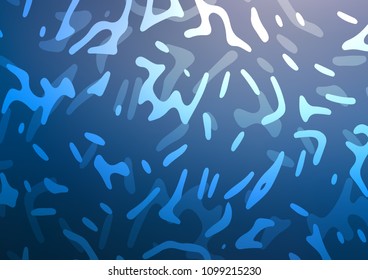 Dark BLUE vector pattern with bent ribbons. Shining illustration, which consist of blurred lines, circles. Brand new design for your ads, poster, banner.