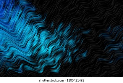 Dark BLUE vector pattern with bent ribbons. A vague circumflex abstract illustration with gradient. The best blurred design for your business.