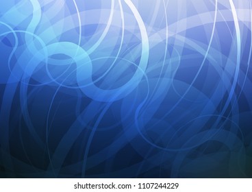 Dark BLUE vector pattern with bent lines. Shining illustration, which consist of blurred lines, circles. A new texture for your  ad, booklets, leaflets.