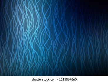 Dark BLUE vector pattern with bent ribbons. Brand new colored illustration in marble style with gradient. A completely new marble design for your business.