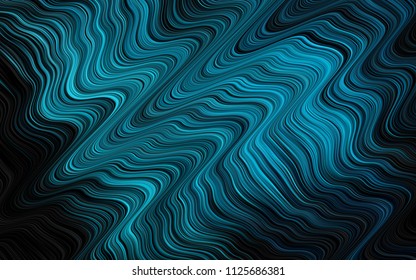 Dark BLUE vector pattern with bent ribbons. Brand new colored illustration in marble style with gradient. The best blurred design for your business.