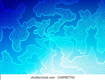Dark BLUE vector pattern with bent ribbons. Shining illustration, which consist of blurred lines, circles. A new texture for your  ad, booklets, leaflets.