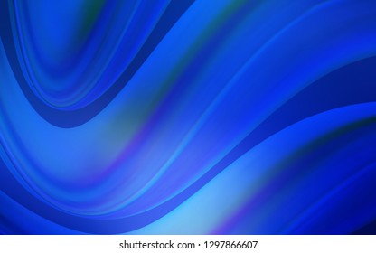 Dark BLUE vector pattern with bent lines. Colorful abstract illustration with gradient lines. The template for cell phone backgrounds.