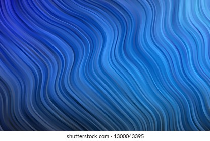 Dark BLUE vector pattern with bent ribbons. An elegant bright illustration with gradient. The best blurred design for your business.