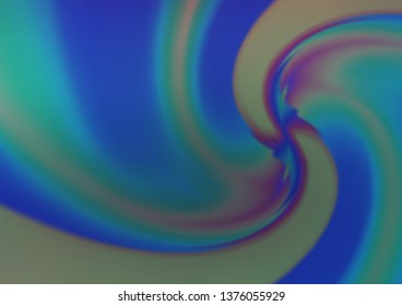Dark BLUE vector pattern with bent ribbons. Creative illustration in halftone marble style with gradient. A completely new template for your business design.