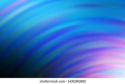 Dark BLUE vector pattern with bent lines. A sample with colorful lines, shapes. New composition for your brand book.