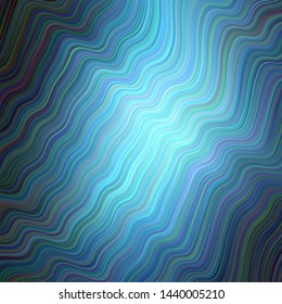 Dark BLUE vector pattern with bent lines. Glitter abstract illustration with wry lines. Elegant pattern for a brand book.