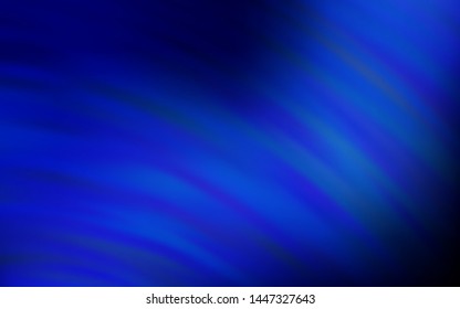 Dark BLUE vector pattern with bent lines. Glitter abstract illustration with wry lines. Brand new design for your ads, poster, banner.