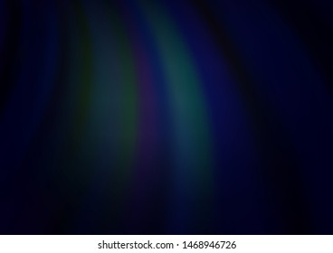 Dark BLUE vector pattern with bent ribbons. Shining crooked illustration in marble style. The template for cell phone backgrounds.