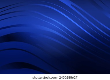 Dark BLUE vector pattern with bent lines. Creative illustration in halftone style with gradient. Pattern for your business design.
