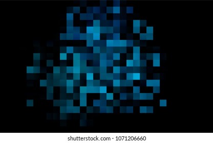 Dark BLUE vector pattern. Brand-new rectangular template. Shining geometric sample. Repeating theme with rectangular shapes. Texture for your design.