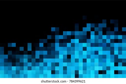 Dark BLUE vector pattern. Brand-new rectangular template. Shining geometric sample. Repeating theme with rectangular shapes. Texture for your design.