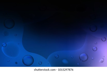 Dark BLUE vector pattern with bubble shapes. Shining crooked illustration in memphis style. New composition for your brand book.