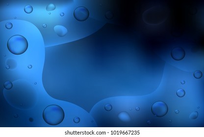 Dark BLUE vector pattern with bubble shapes. Geometric illustration in memphis style with gradient.  Brand-new design for your ads, poster, banner.