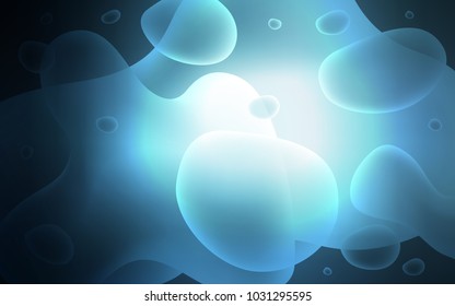 Dark BLUE vector pattern with bubble shapes. Modern gradient abstract illustration with bandy lines. A completely new template for your business design.