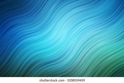 Dark BLUE vector pattern with bubble shapes. Glitter abstract illustration with wry lines. Textured wave pattern for backgrounds.