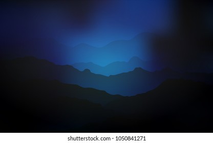 Dark BLUE vector pattern with bubble shapes. Shining crooked illustration in mountain style. New composition for your brand book.