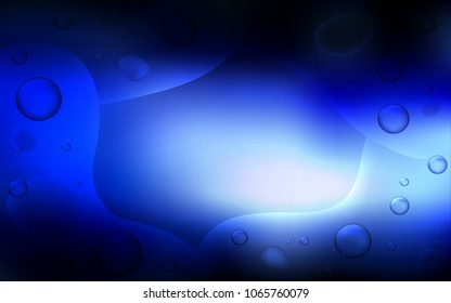 Dark BLUE vector pattern with bubble shapes. Creative illustration in halftone memphis style with gradient. Memphis design for your web site.