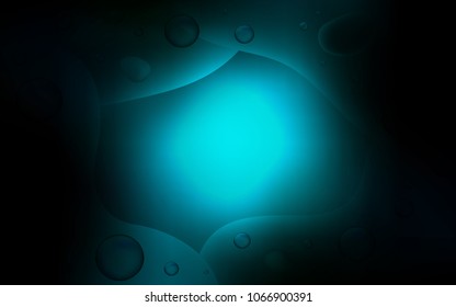 Dark BLUE vector pattern with bubble shapes. Geometric illustration in memphis style with gradient.  A new texture for your  ad, booklets, leaflets.