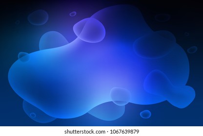 Dark BLUE vector pattern with bubble shapes. A completely new color illustration in memphis style. A new texture for your  ad, booklets, leaflets.