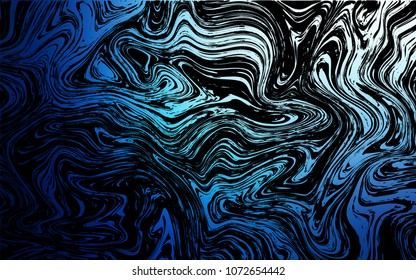 Dark BLUE vector pattern with bubble shapes. A vague circumflex abstract illustration with gradient. Marble style for your business design.