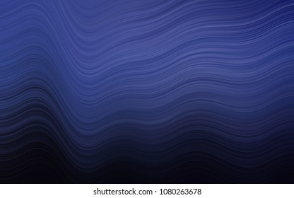 Dark BLUE vector pattern with bubble shapes. Modern gradient abstract illustration with bandy lines. The best blurred design for your business.