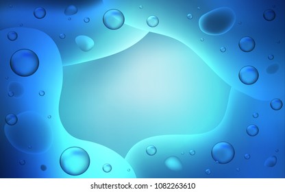 Dark BLUE vector pattern with bubble shapes. Geometric illustration in memphis style with gradient.  A new texture for your  ad, booklets, leaflets.