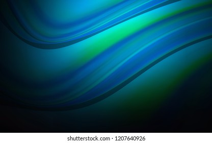 Dark BLUE vector pattern with bubble shapes. Glitter abstract illustration with wry lines. Marble style for your business design.