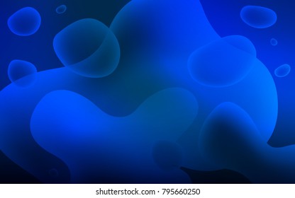 Dark BLUE vector pattern with bubble shapes. Colorful illustration in abstract memphis style with gradient. The best blurred design for your business.