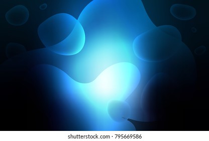 Dark BLUE vector pattern with bubble shapes. A vague circumflex abstract illustration with gradient. Brand-new design for your ads, poster, banner.