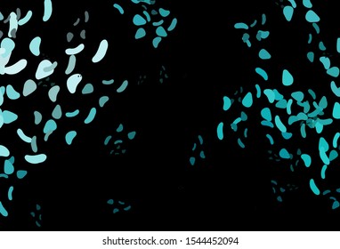 Dark BLUE vector pattern with chaotic shapes. Decorative design in abstract style with random forms. Elegant design for wallpapers.