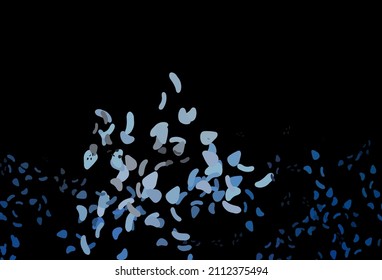 Dark BLUE vector pattern with chaotic shapes. Colorful chaotic forms with gradient in modern style. Elegant design for wallpapers.