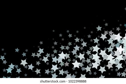 Dark BLUE vector pattern with christmas stars. Modern geometrical abstract illustration with stars. The pattern can be used for new year ad, booklets.