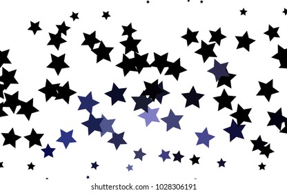 Dark BLUE vector pattern with christmas stars. Blurred decorative design in simple style with stars. The pattern can be used for websites.