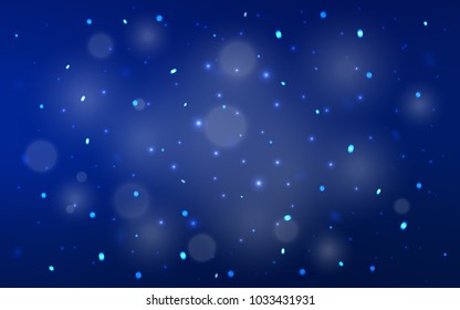 Dark BLUE vector pattern with christmas snowflakes. Decorative shining illustration with snow on abstract template. The pattern can be used for new year ad, booklets.